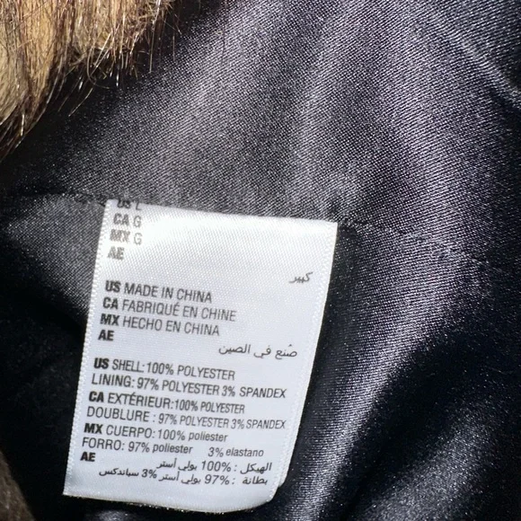 NWT Oversized Faux Fur Coat sz Large Brown Strip - Picture 9 of 11